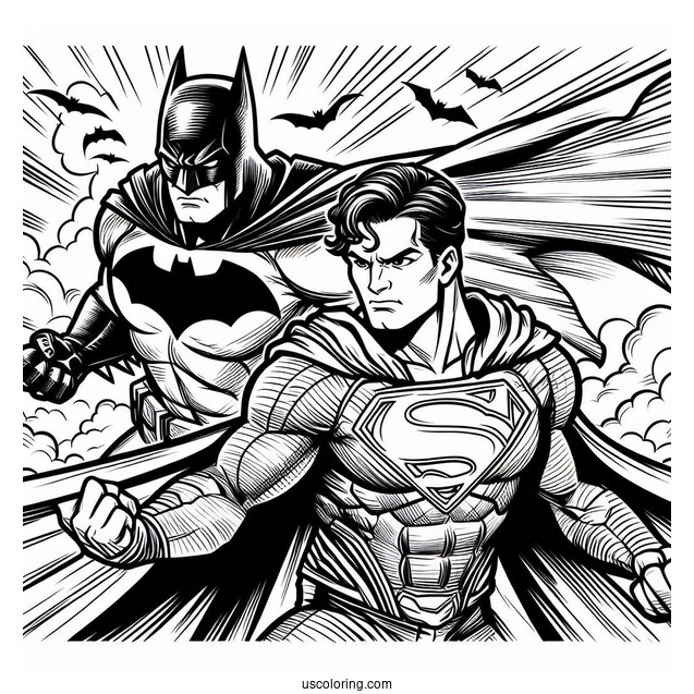 Batman Vs Superman Coloring Page