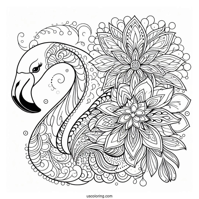 Flamingo Mandala Coloring Page