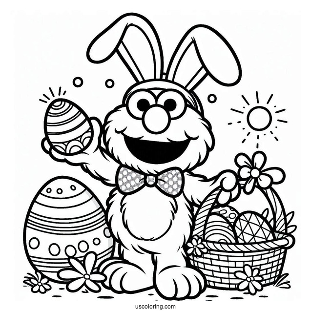 Easter Themed Elmo Coloring Page