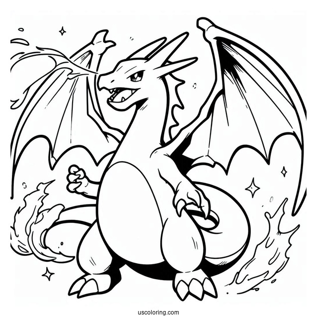 Charizard Dragon Pokemon To Color