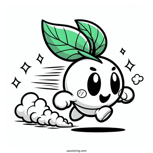 Brawl Stars Coloring Page Of Sprout Running Away From Rosa