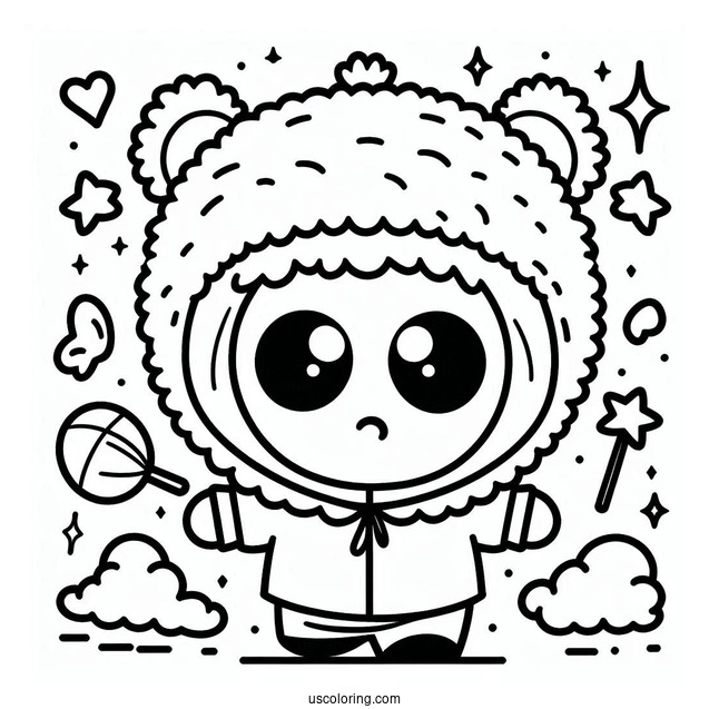 South Park Coloring Page Of Kawaii Kenny McCormick