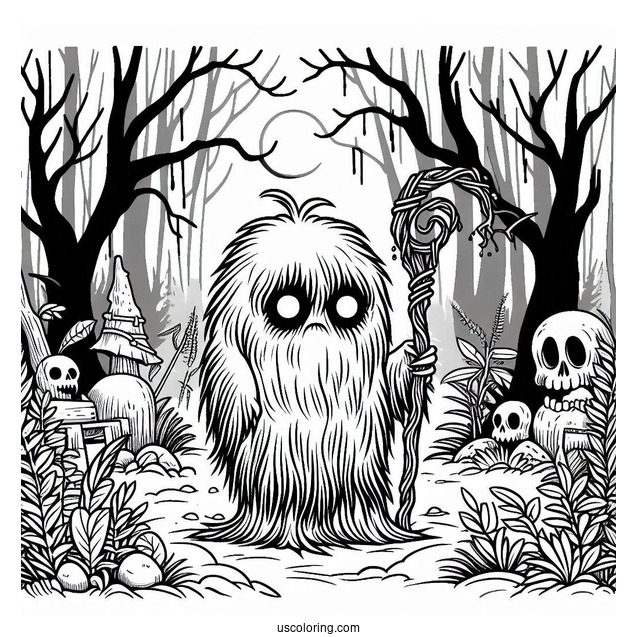 Sprunki Coloring Page Of Brud In A Haunted Forest