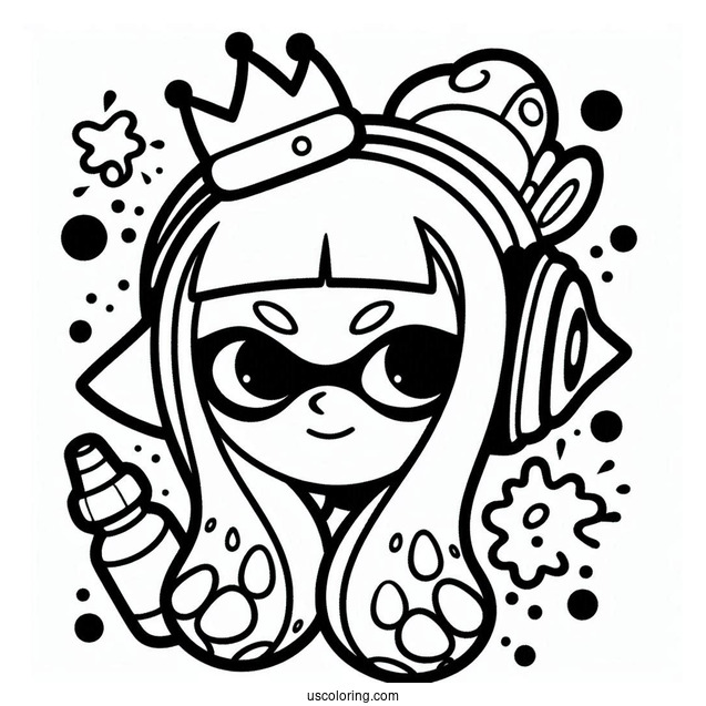 Splatoon Coloring Page Of Marina Ida Outline Splatoon 2