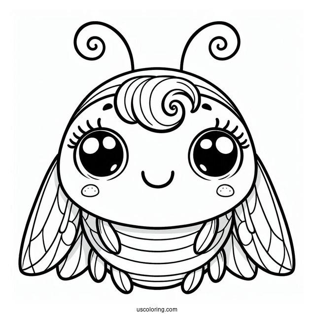 Smiling Beetle Coloring Page For Kids