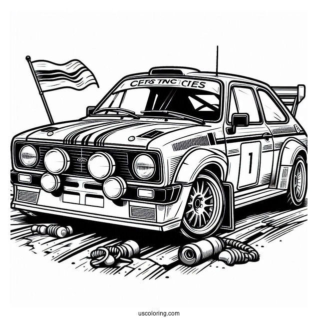 Ford Rally Car Coloring Sheet