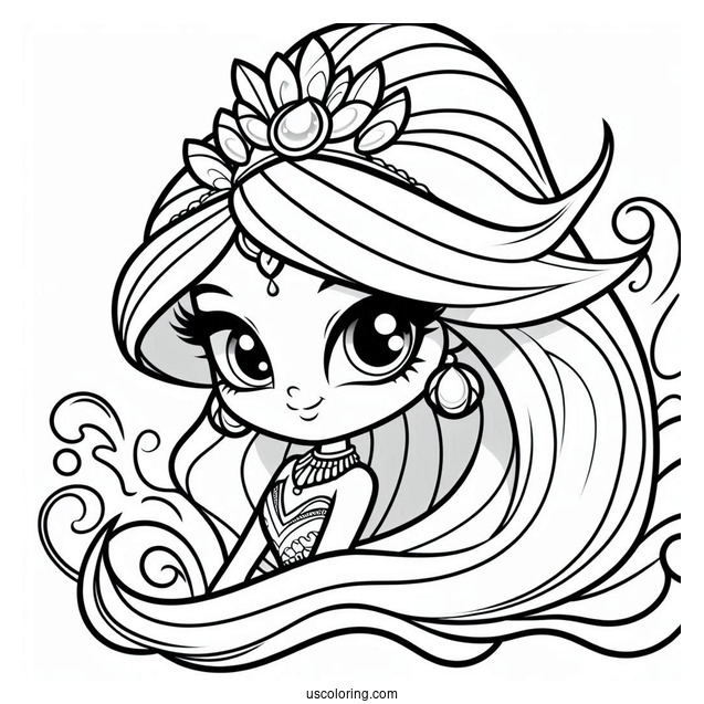 Shimmer And Shine Coloring Page Of Adorable Purisa
