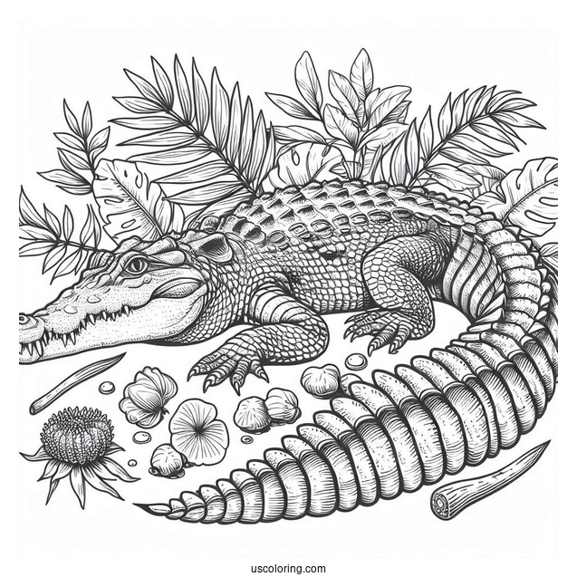 Australian Saltwater Crocodile Coloring Sheet