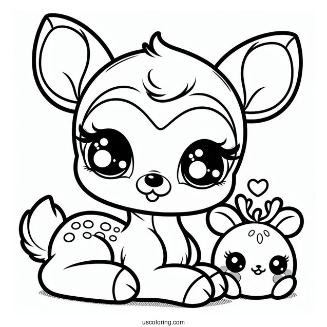 Kawaii Baby Bambi Coloring In