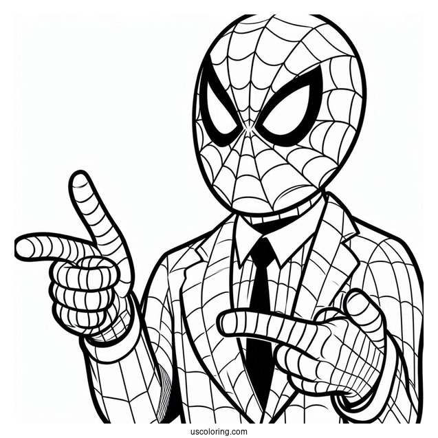 Spider-Man Pointing Meme Coloring Sheet