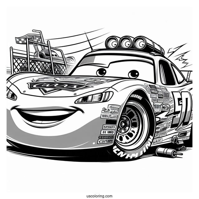 Pixar Cars Movie Coloring Page