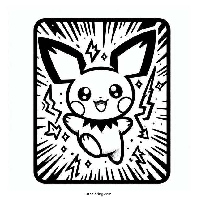 Energy Patch Pichu Coloring Page Pokemon Card