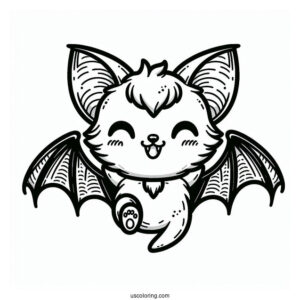 Smiling Vampire Bat Coloring Page