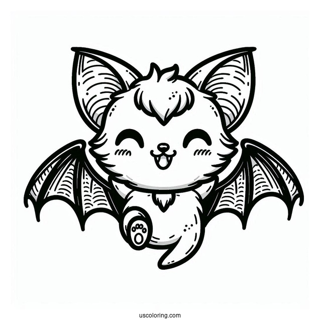 Smiling Vampire Bat Coloring Page