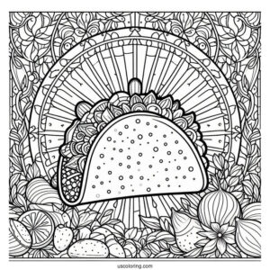 Taco In Front Of An Intricate Stained Glass