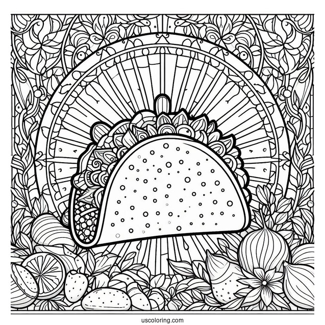 Taco In Front Of An Intricate Stained Glass