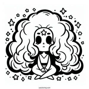 Steven Universe Coloring Page Of Simple Garnet For Preschoolers