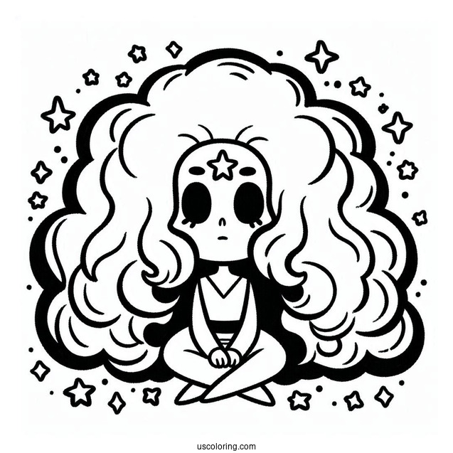 Steven Universe Coloring Page Of Simple Garnet For Preschoolers