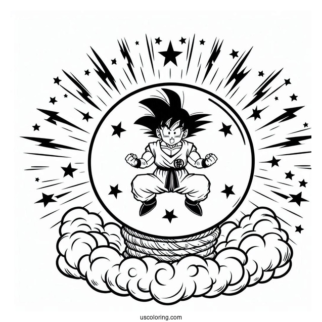 Goku Spirit Bomb Coloring Page