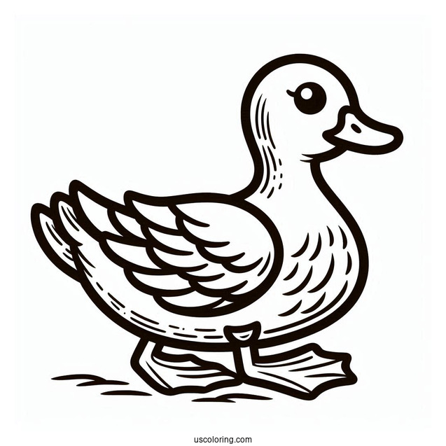 Simple Outline Of a Duck To Color