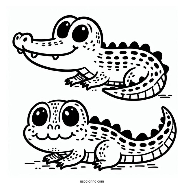 Easy Outline Of a Crocodile For Preschoolers