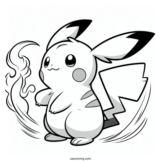 Alolan Raichu Coloring Page Using Tail To Attack