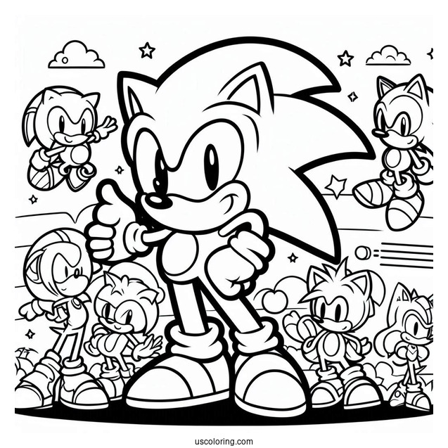 Coloring Page Of Sonic And Friends Coloring Page