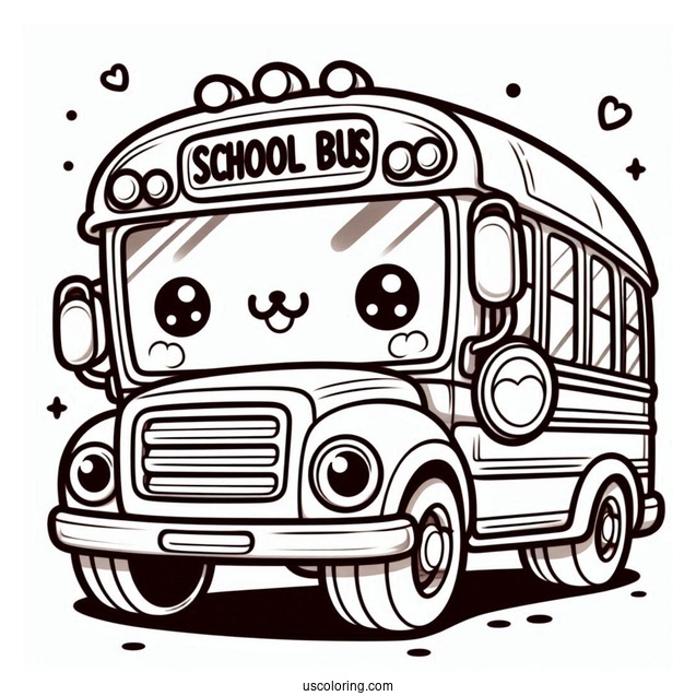 Cute Mini School Bus Coloring Sheet
