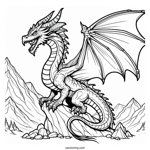 Angry Looking Dragon On a Mountain