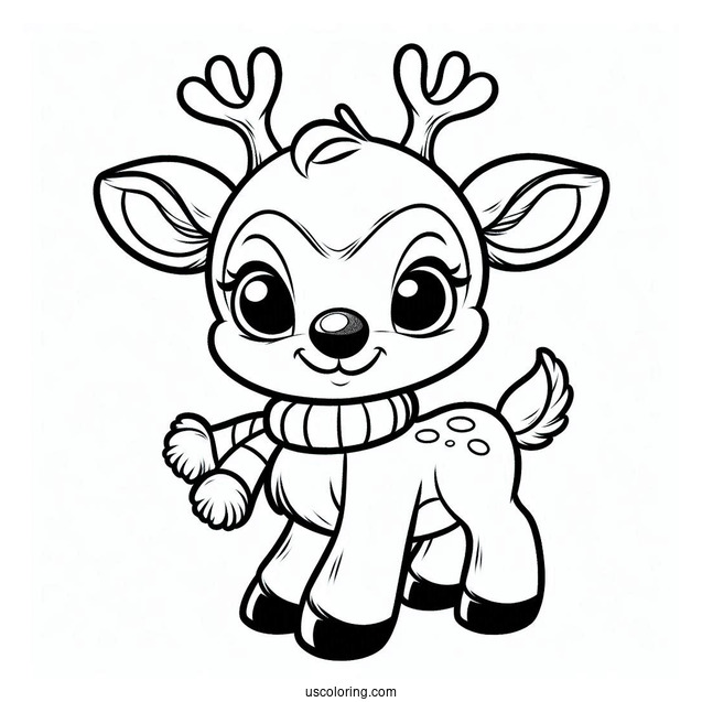 Rudolph Coloring Page At The North Pole