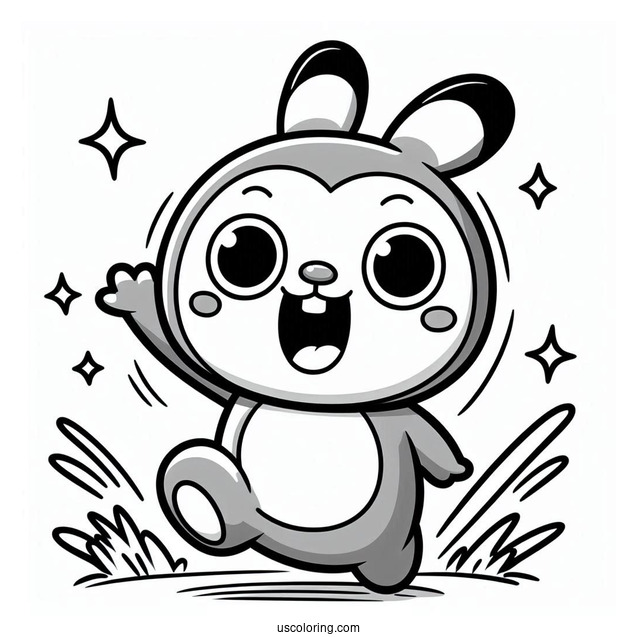 Pororo Coloring Page Of Rody Grinning And Waving