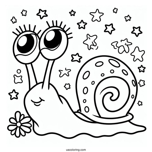 Garry The Snail Coloring Picture For Kids