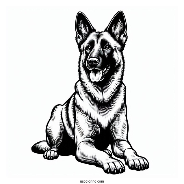 Belgian Malinois Search Dog To Color