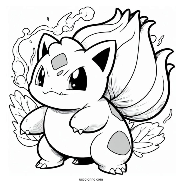 Bulbasaur Coloring Page In Battle Mode