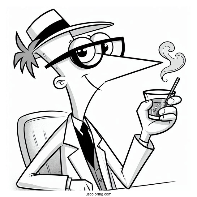 Phineas And Ferb Coloring Page Of Dr. Heinz Doofenshmirtz