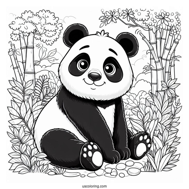 Giant Panda In The Jungle