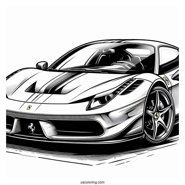 Ferrari 458 Coloring Sheet
