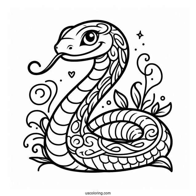Simple Snake To Color For Kids
