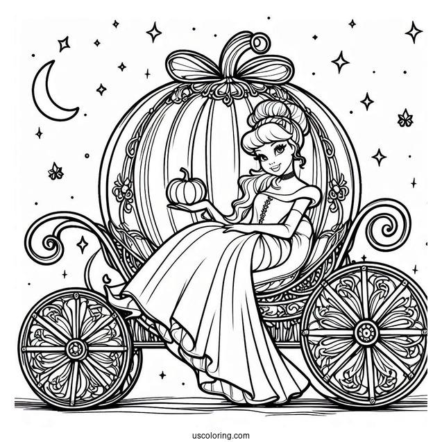 Cinderella Pumpkin Coach Coloring Sheet