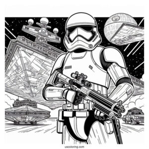 Detailed Stormtrooper Coloring Page In A Star Destroyer