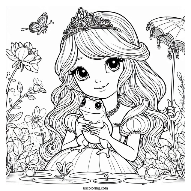 Coloring Sheet Of Princess And The Frog