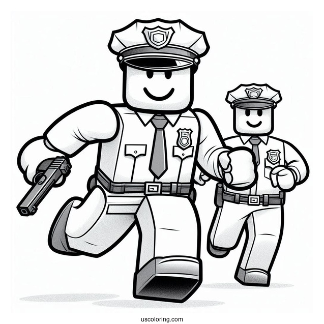 Roblox Man Running From Police Coloring Page