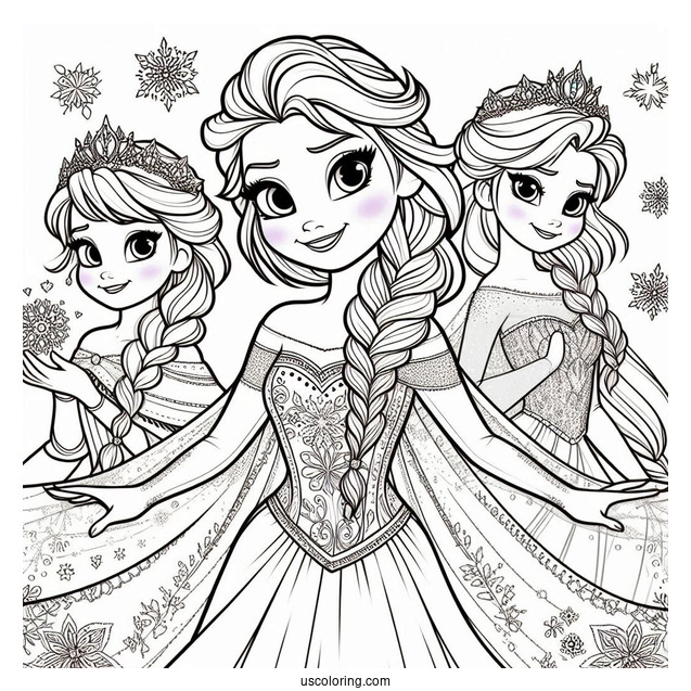 Detailed Magical Elsa Coloring Sheet