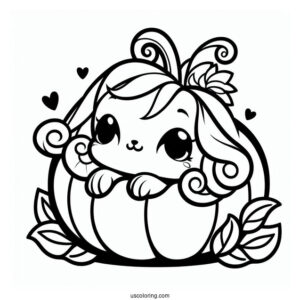 Easy Pumpkin Outline Palace Pets Coloring Page For Preschoolers