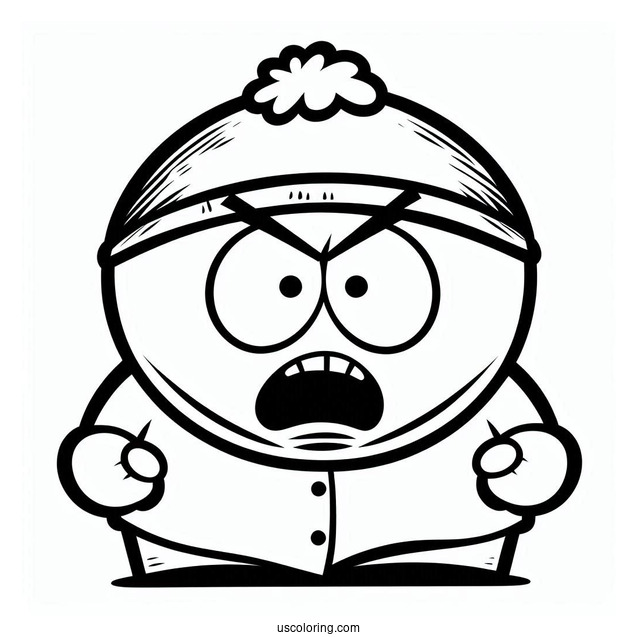 South Park Coloring Page Of Angry Eric Cartman