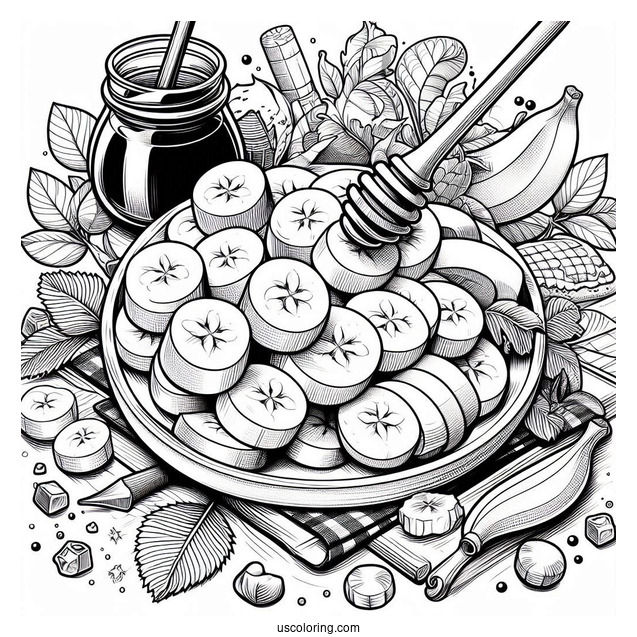 Chopped Banana With Maple Syrup To Color