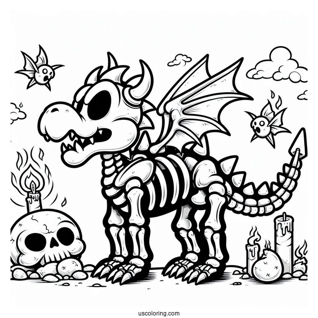 Skeleton Dry Bowser Coloring Page