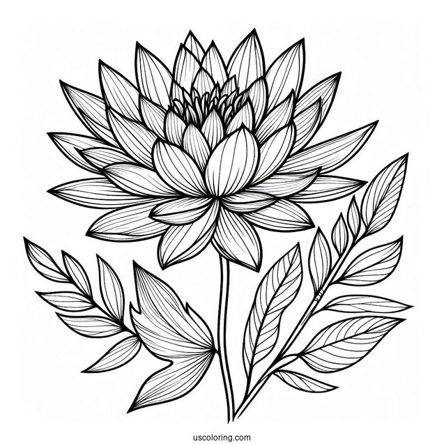 Flower Coloring Pages Of Midnight Water Lily