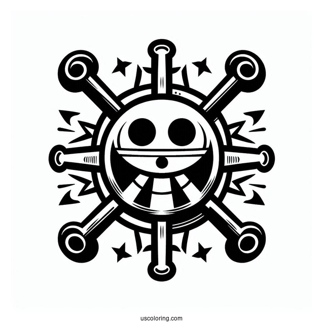 Easy One Piece Coloring Page Of Logo