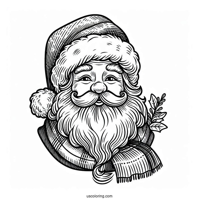 Old Fashioned Santa Coloring Page